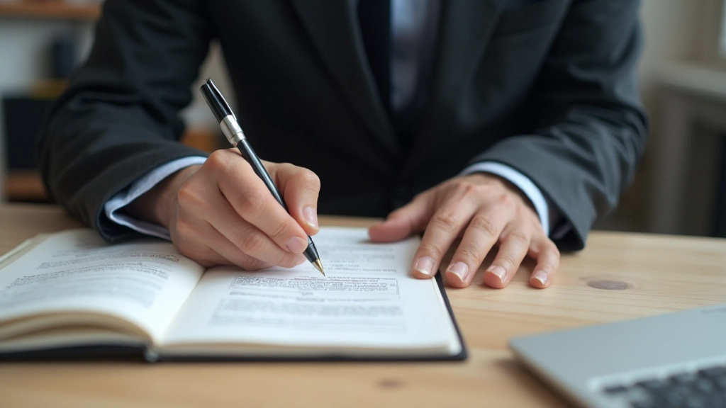 Close-up van iemand die notities maakt in notitieboekje met pen, organiseert gedachten