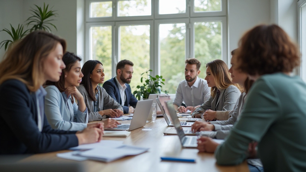 Team in overleg over communicatie